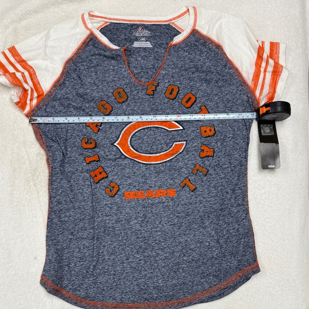 NFL Women's Chicago Bears Blue and Orange Tee